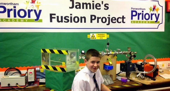 Un adolescente de 13 años crea un reactor de fusión nuclear