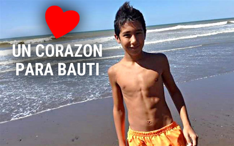 Bauti Caballero, de 14 años espera un corazón compatible.